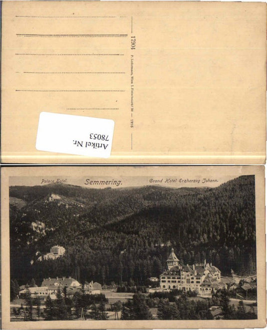 78053,Semmering Grand Hotel Erzherzog Johann