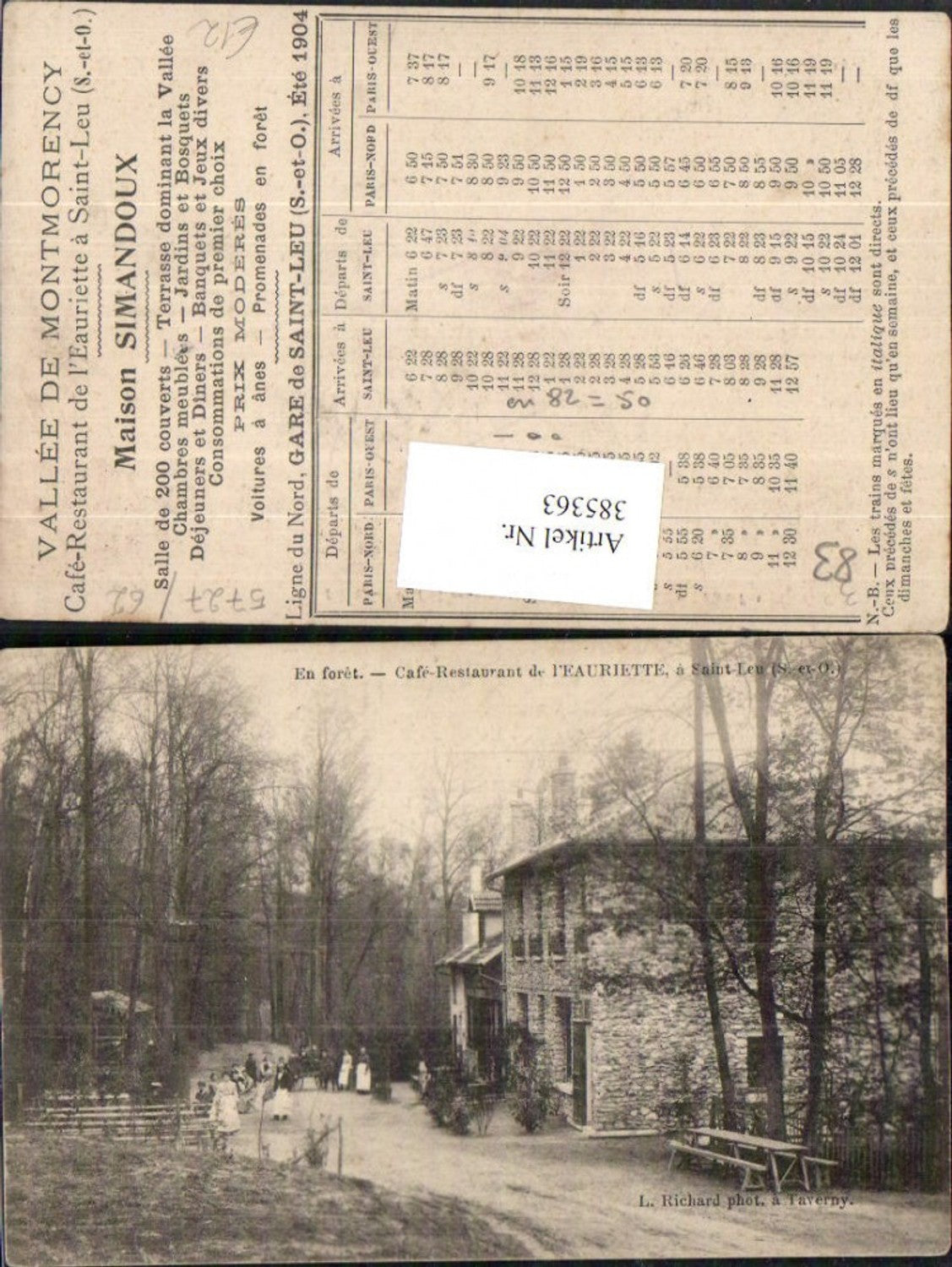 385363,Ile-de-France Val-Oise Saint-Leu-la-Foret Cafe Restaurant de l'Eauriette