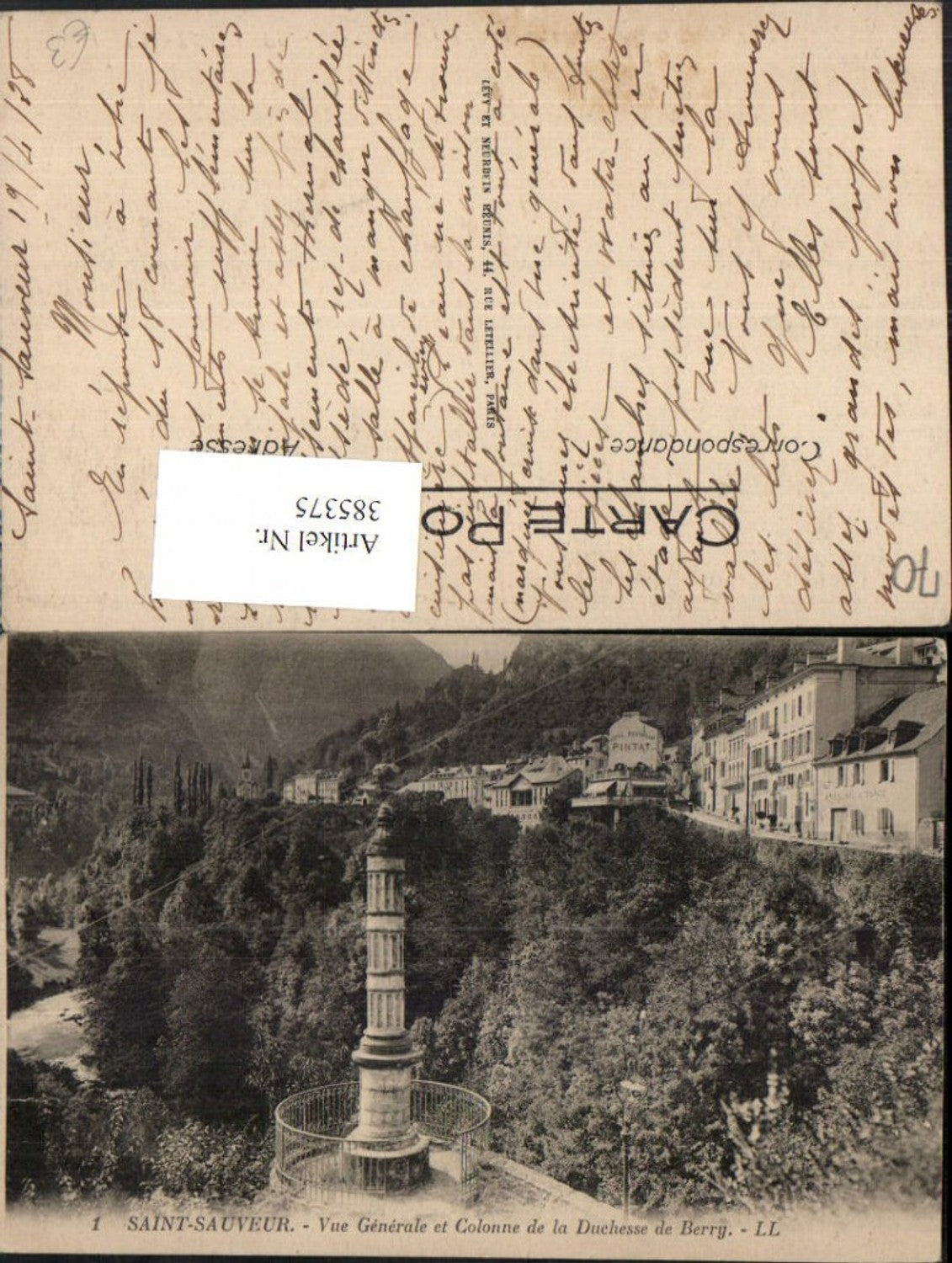 385375,Franche-Comte Haute-Saone Saint-Sauveur Vue Generale and Colonne de la Duchesse de Berry