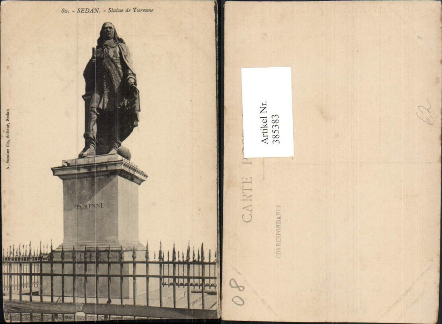 385383,Champagne-Ardenne Ardennes Sedan Statue de Turenne Denkmal