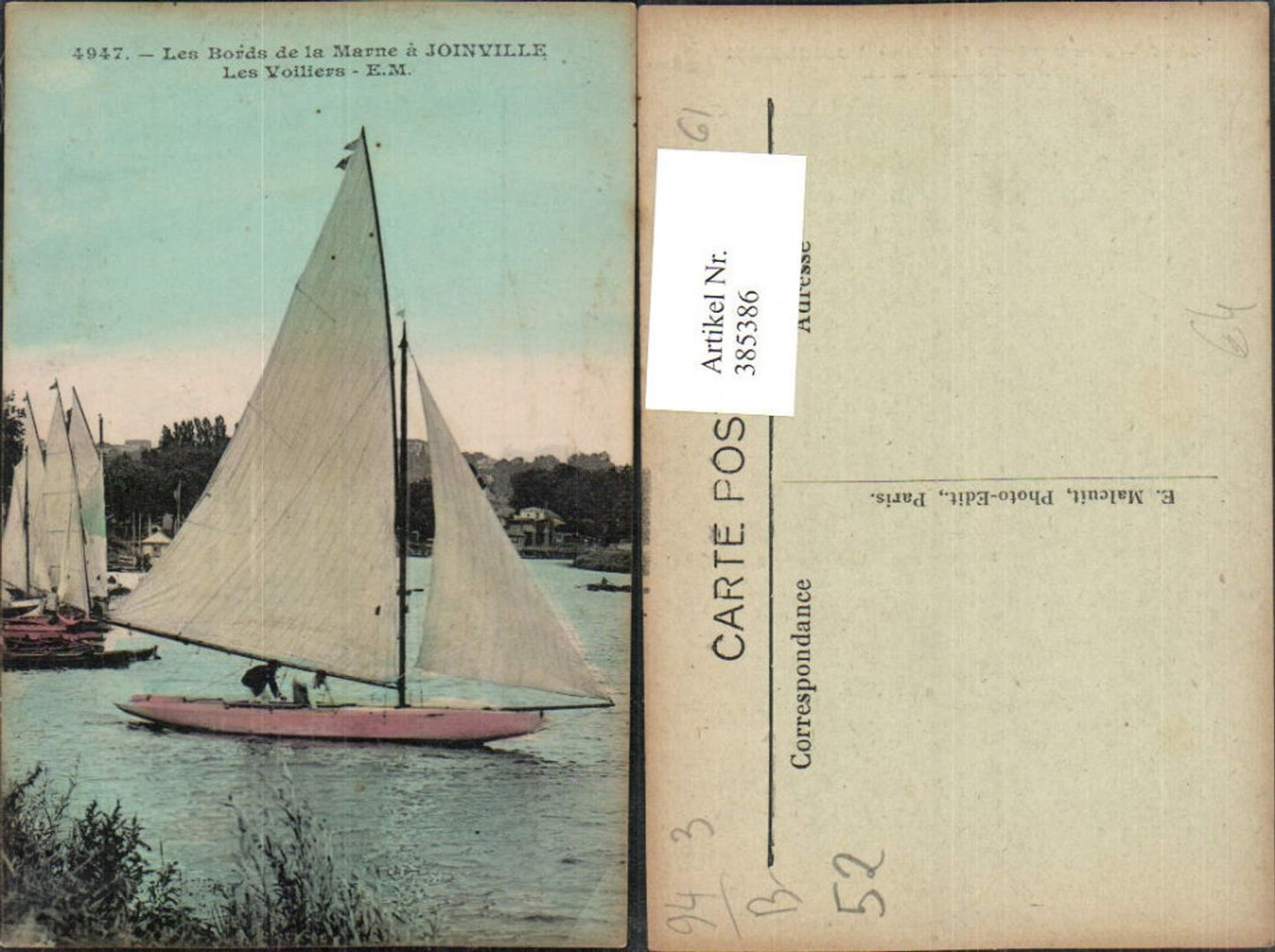 385386,Champagne-Ardenne Haute-Marne Joinville Les Bords de la Marne Les Voiliers sailboat