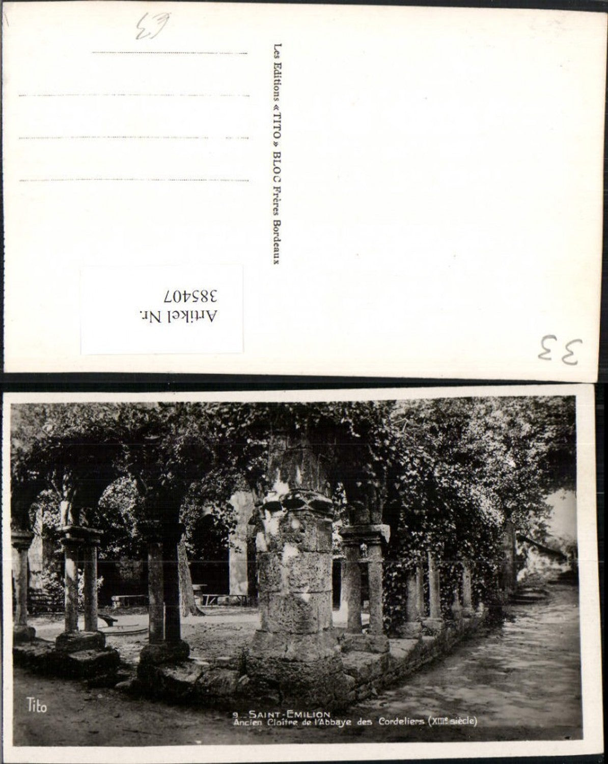 385407,Aquitanien Gironde Saint-Emilion Ancien Cloitre de l'Abbaye des Cordeliers Kloster