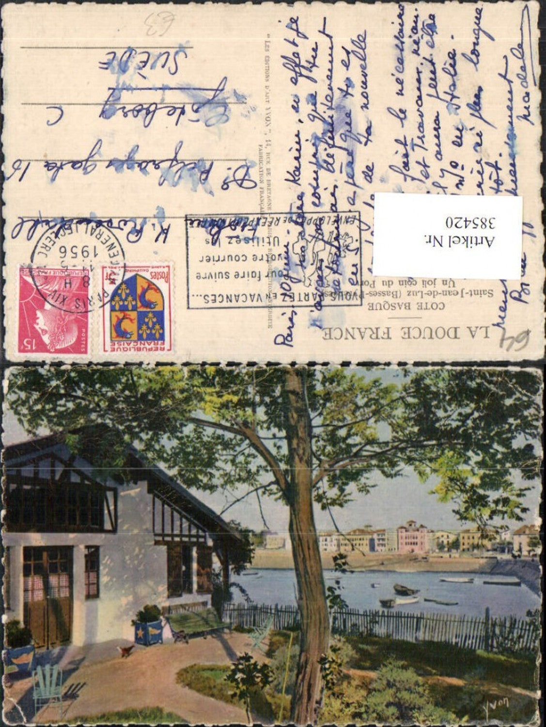 385420,Aquitanien Pyrenees-Atlantiques Saint-Jean-de-Luz Teilansicht Haus Baum
