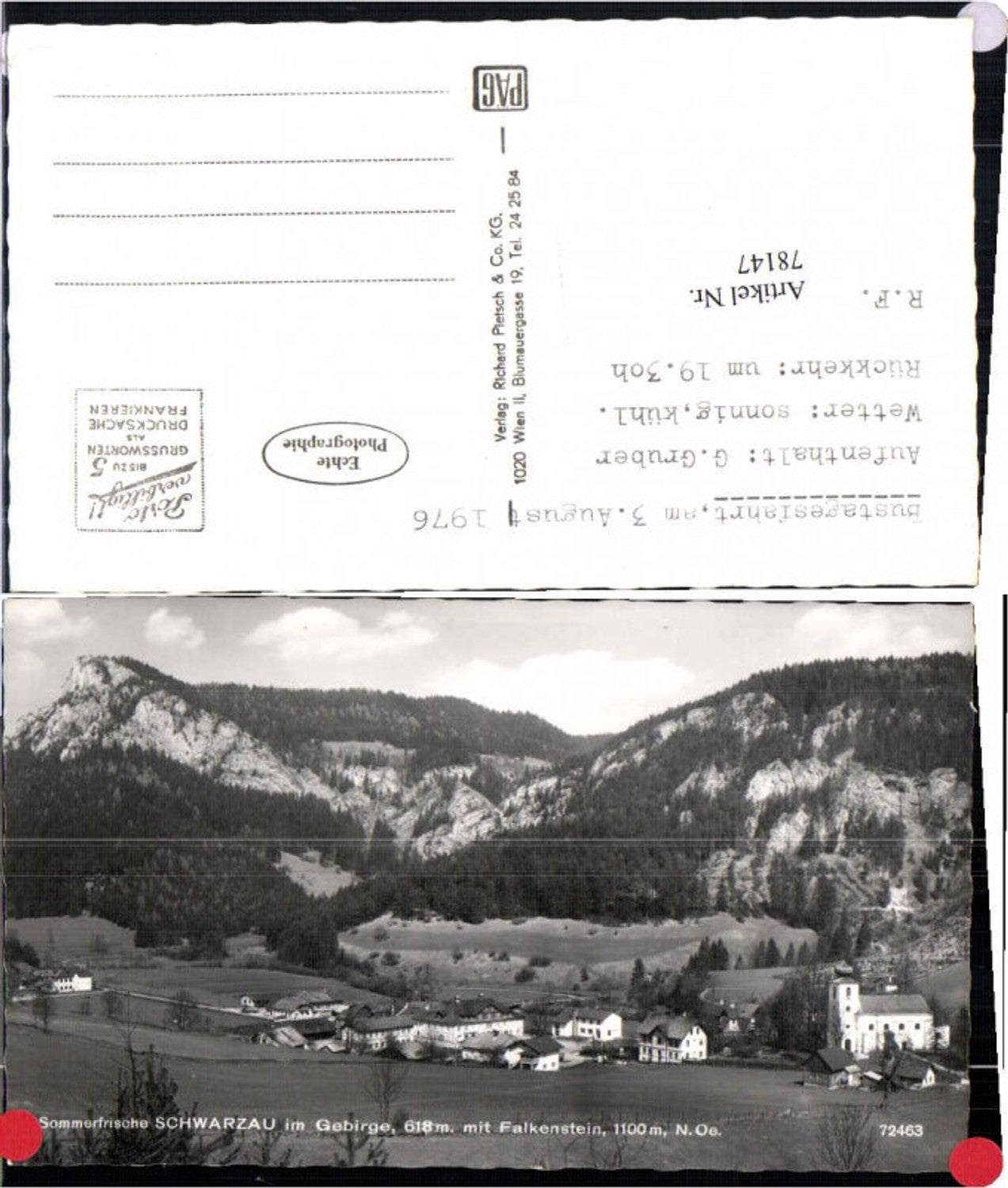 78147,Sommerfrische Schwarzau im Gebirge