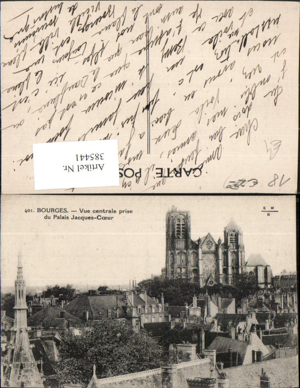 385441,Centre Cher Bourges Vue centrale prise du Palais Jacques-Coeur Kirche