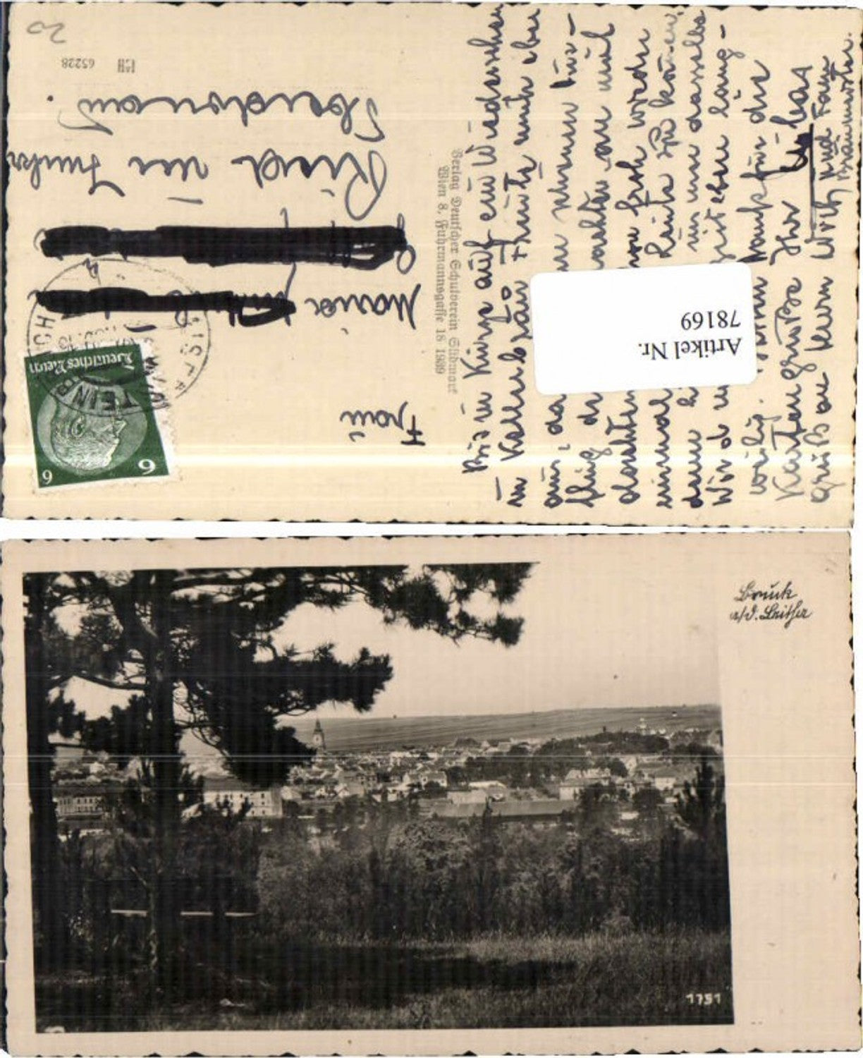 78169,Bruck a.d. Leitha Partie zum Ort 1939 Verein Südmark 1751