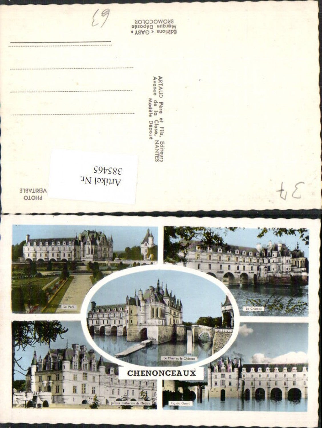 385465,Centre Indre-et-Loire Chenonceaux Chateau Schloss Parc Park Mehrbildkarte