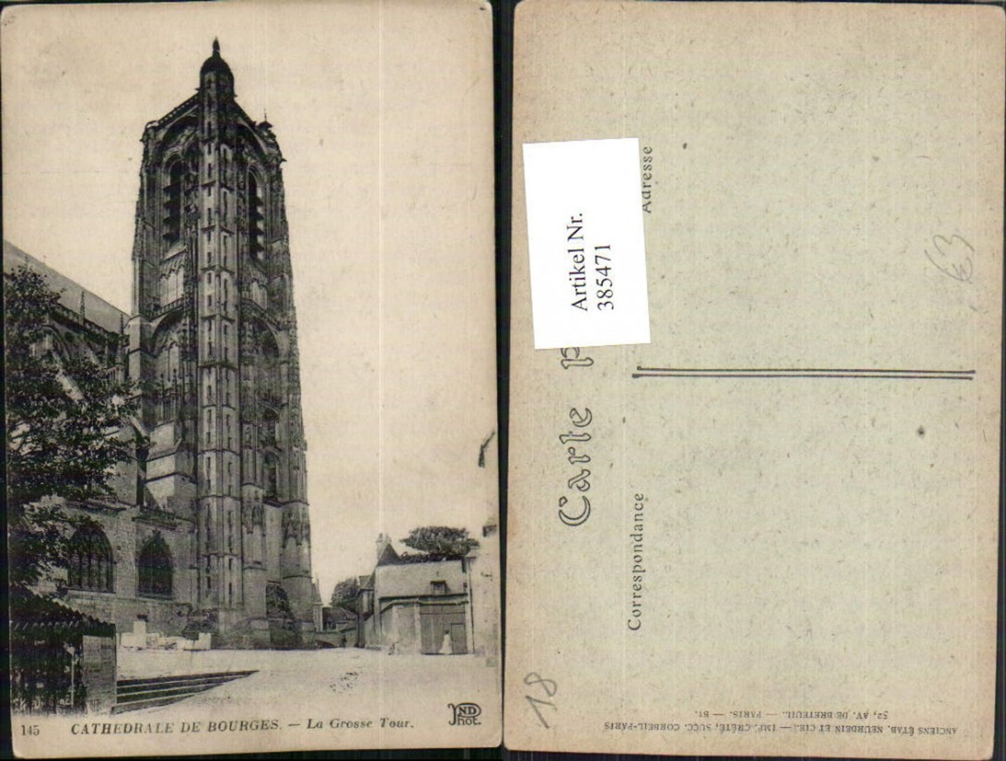 385471,Centre Cher Bourges Cathedrale La Grosse Tour Kirche Turm