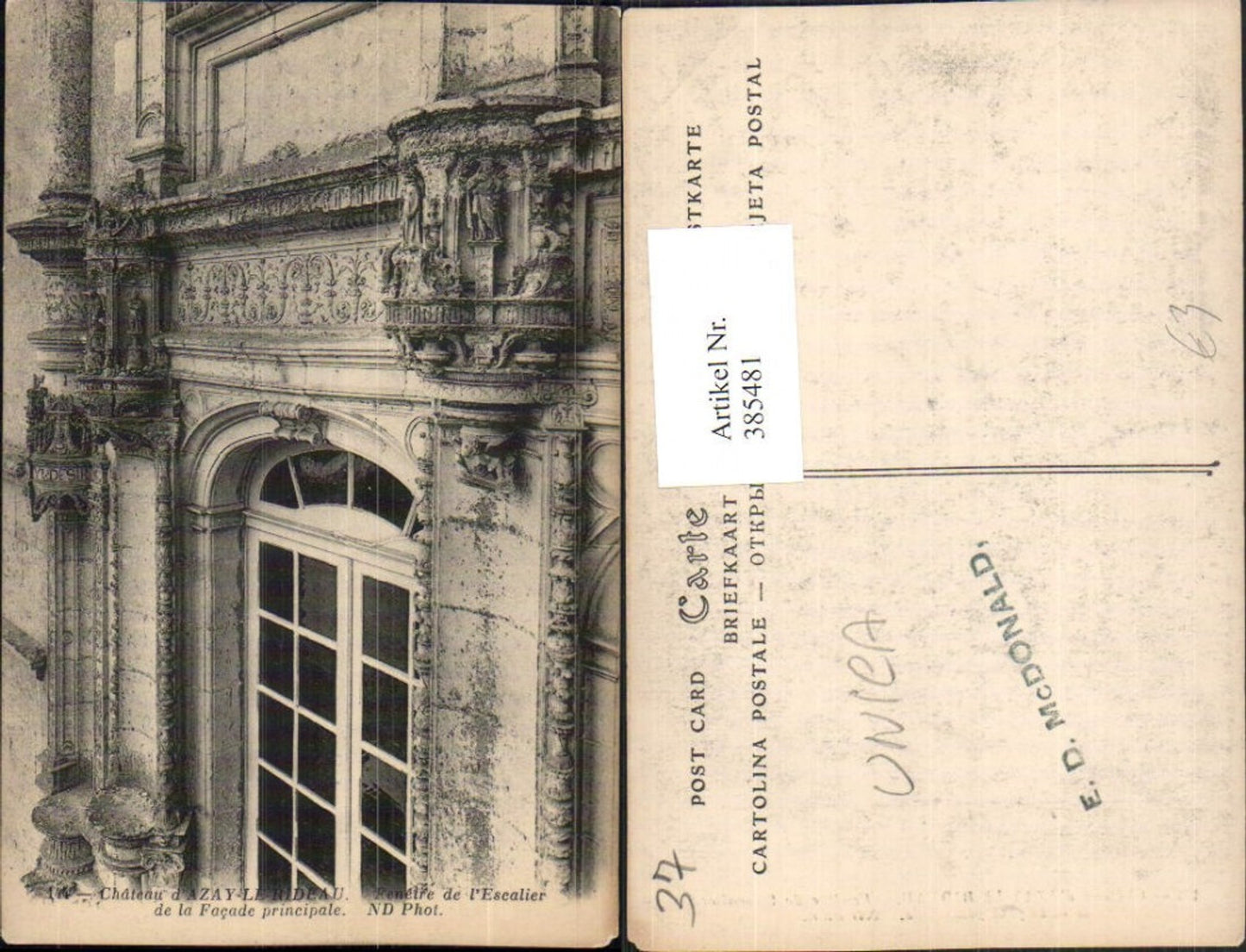 385481,Centre Indre-et-Loire Azay-le-rideau Chateau Fenetre de Escalier Schloss Fenster