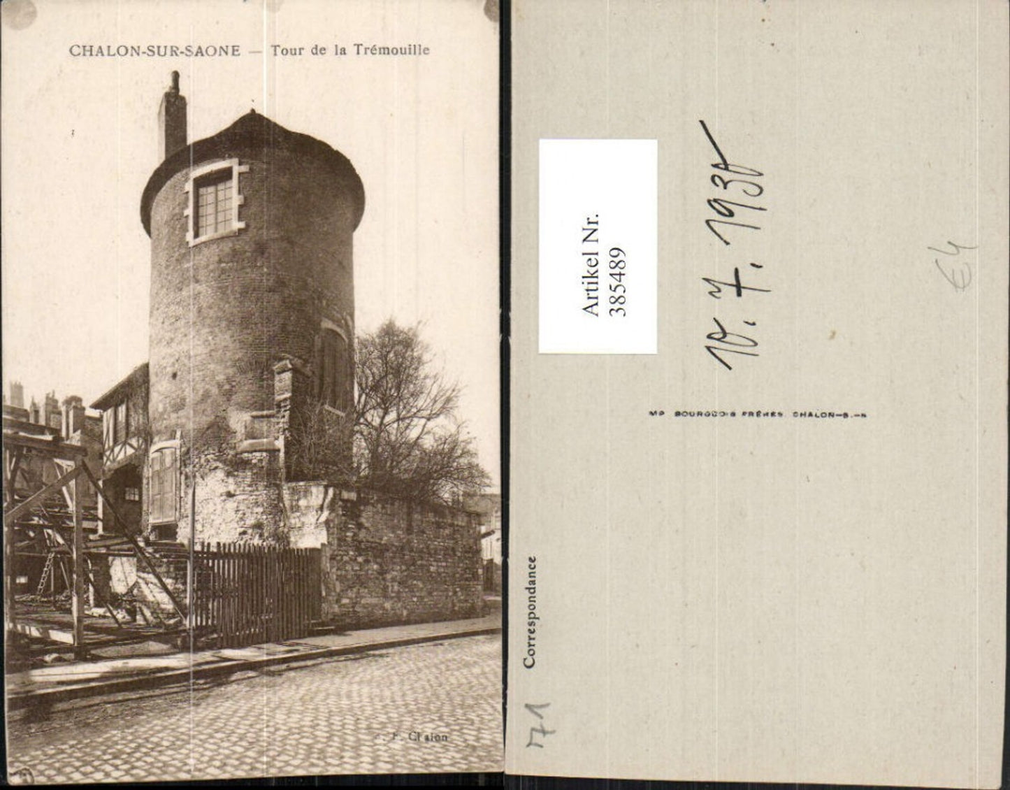 385489,Burgundy Saone-et-Loire Chalon-sur-Saone Tour de la Tremouille tower