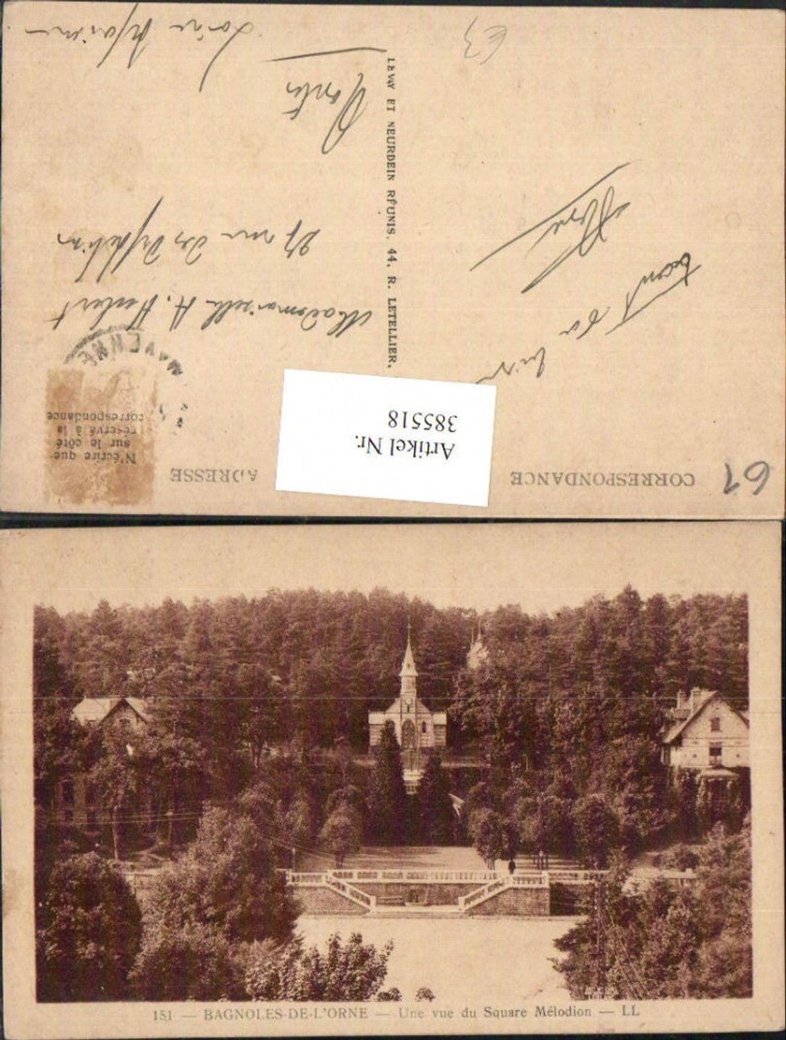 385518,Basse-Normandie Orne Bagnoles-de-l'Orne Une vue du Square Melodion Kapelle