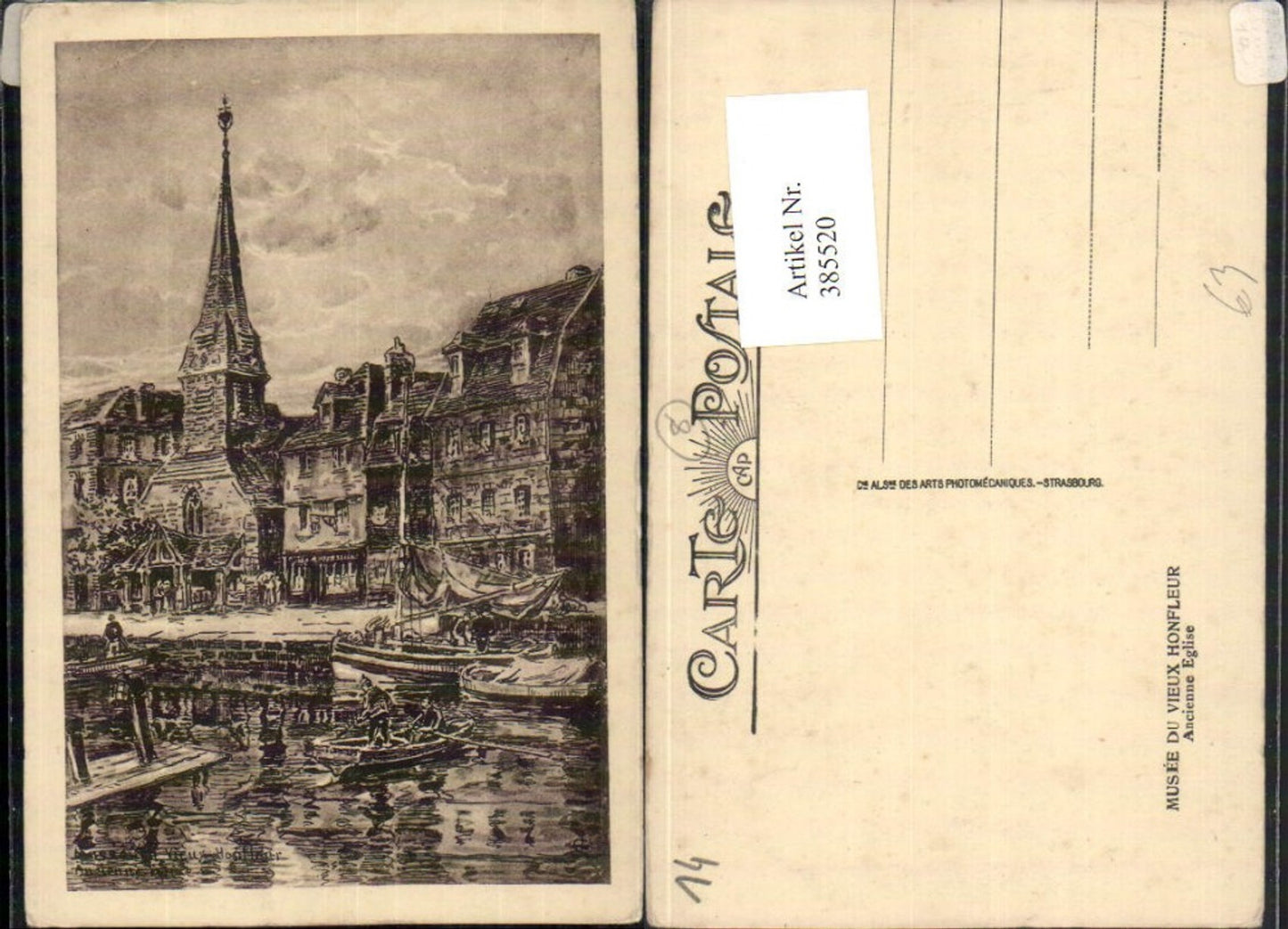 385520,Künstler AK Basse-Normandie Calvados Musee du vieux Hnfleur Ancienne Eglise Kirche