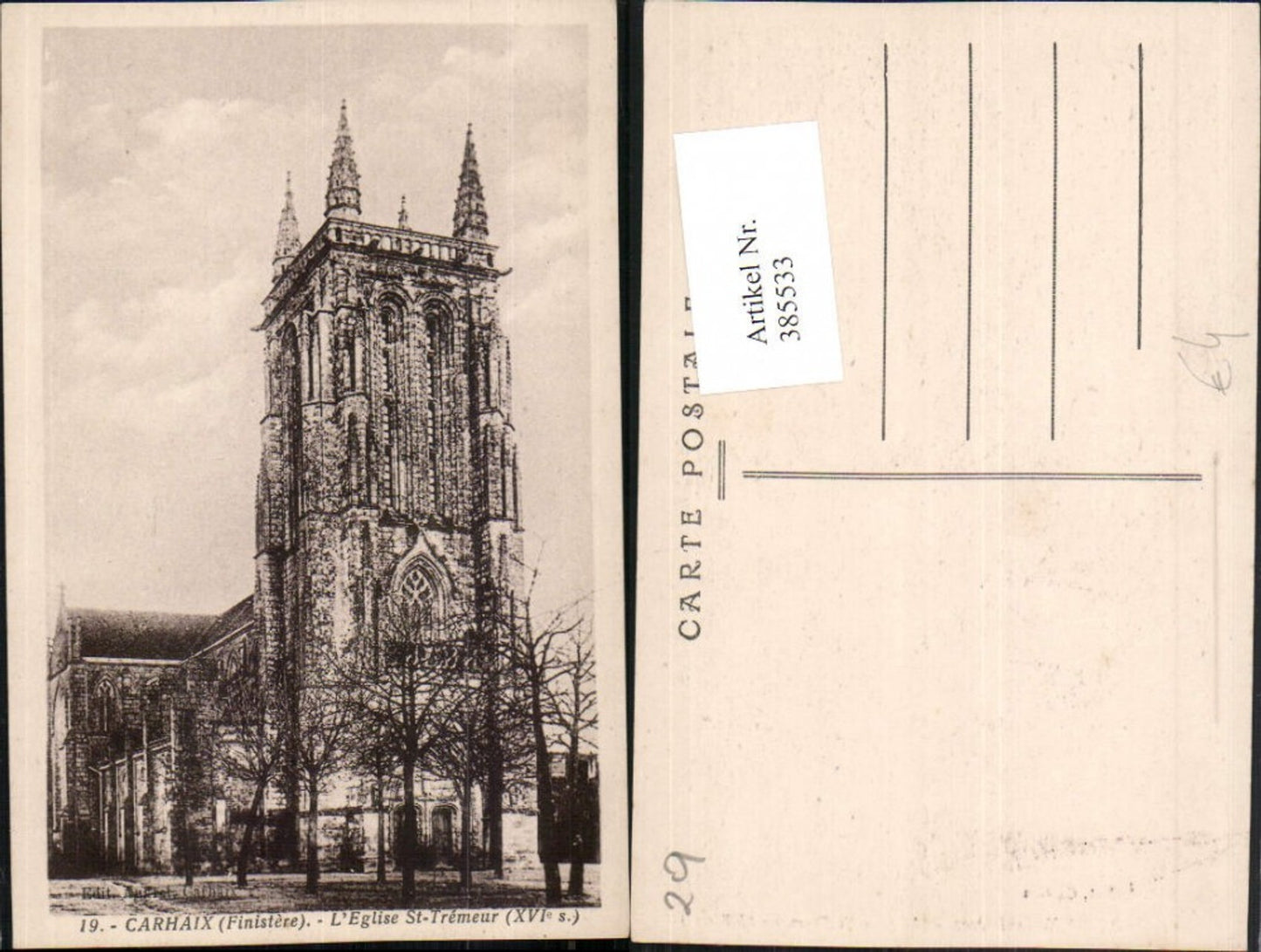 385533,Bretagne Finistere Carhaix L'Eglise St-Tremeur Kirche