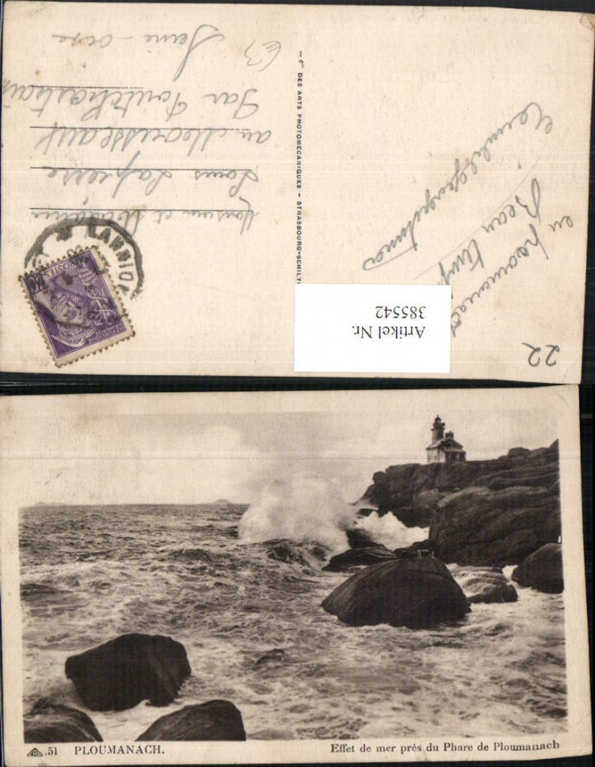 385542,Bretagne Cote-Amor Ploumanach Effet de mer pres du Phare Leuchtturm Küste