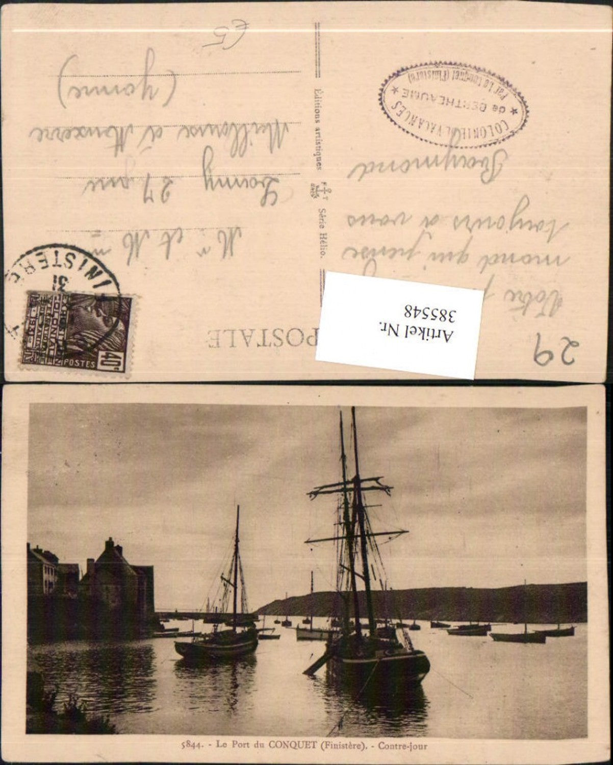 385548,Bretagne Finistere Quimper Le Port Contre-jour Segelschiff Segelboot