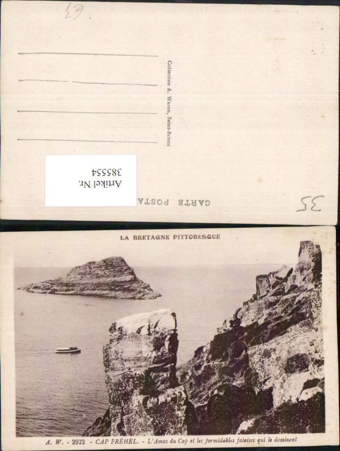 385554,Bretagne Ille-et-Vilaine Cap Frehel L'Amas du Cap et les formidables falaises Küste Felsen
