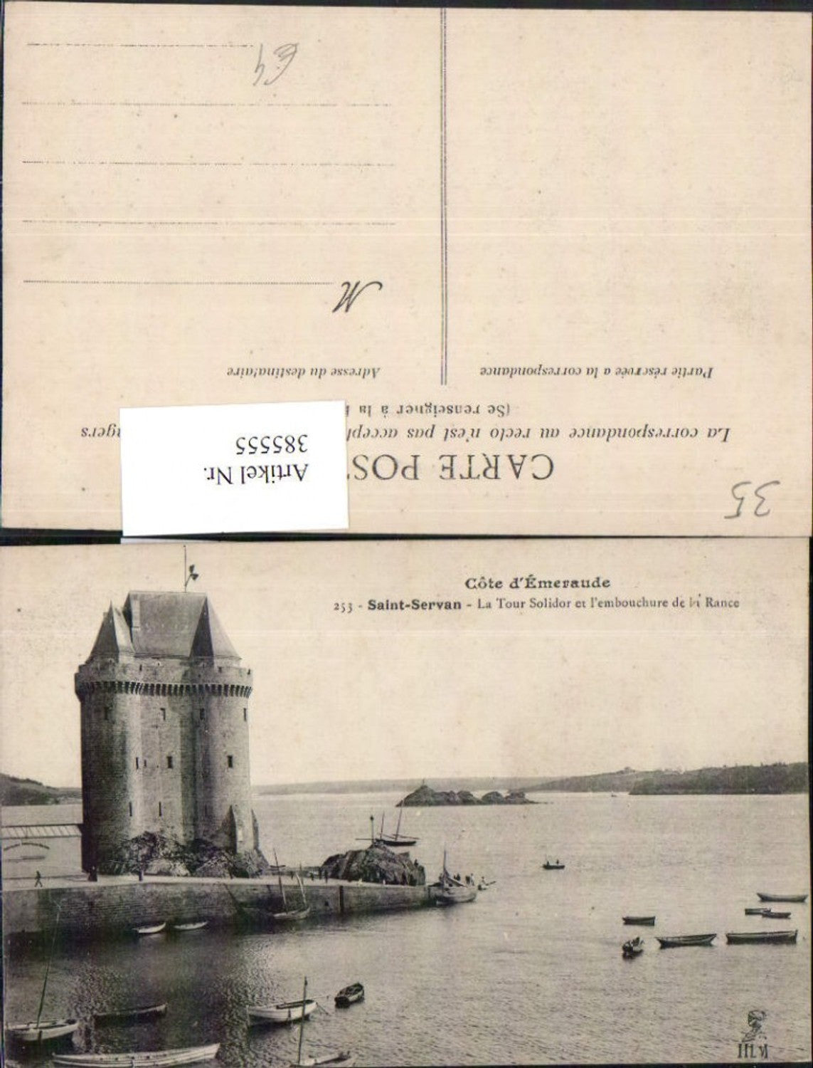 385555,Bretagne Ille-et-Vilaine Saint-Servan La Tour Solidor et embouchure de la Rance Turm