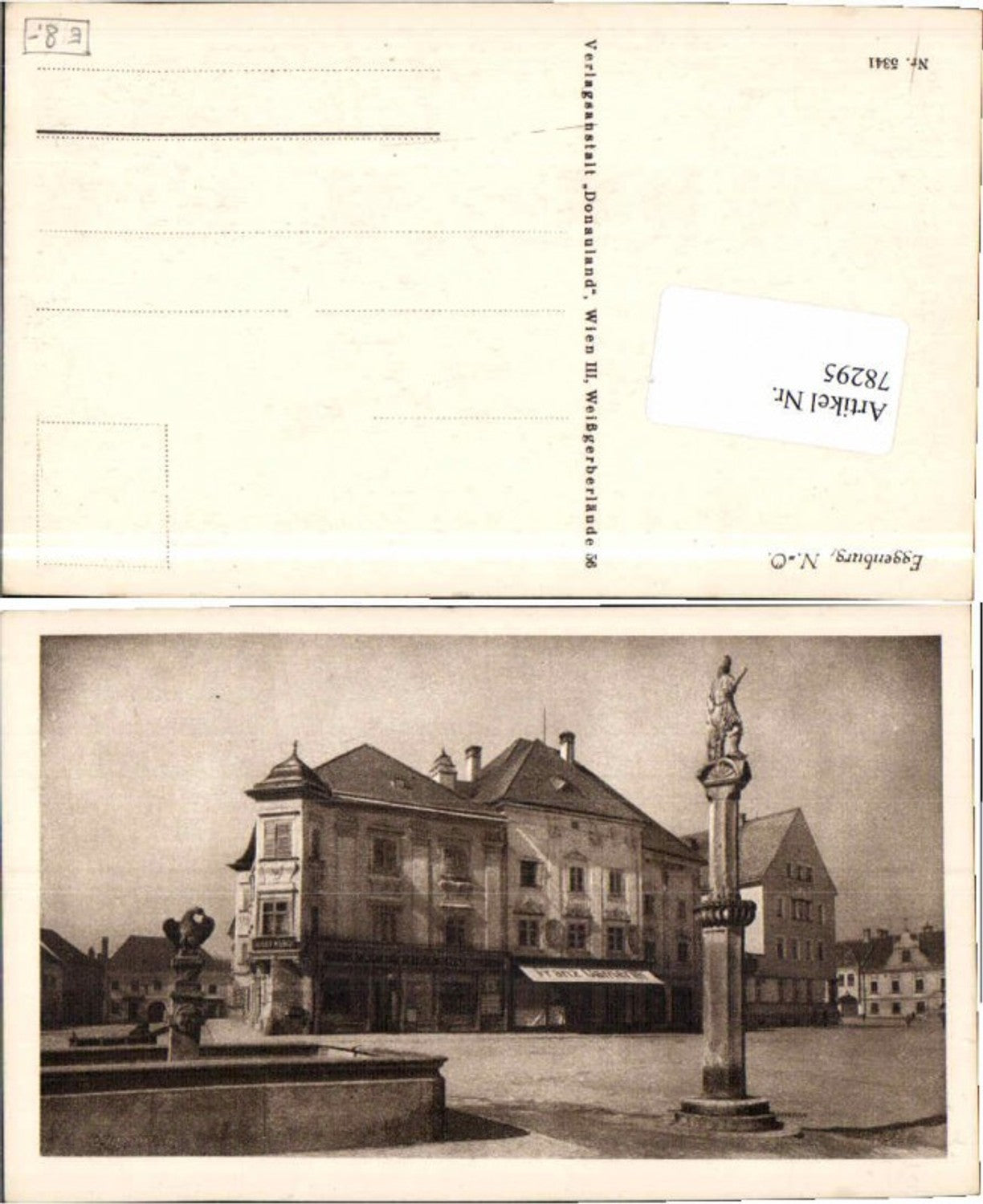 78295,Eggenburg Hauptplatz Brunnen 1935