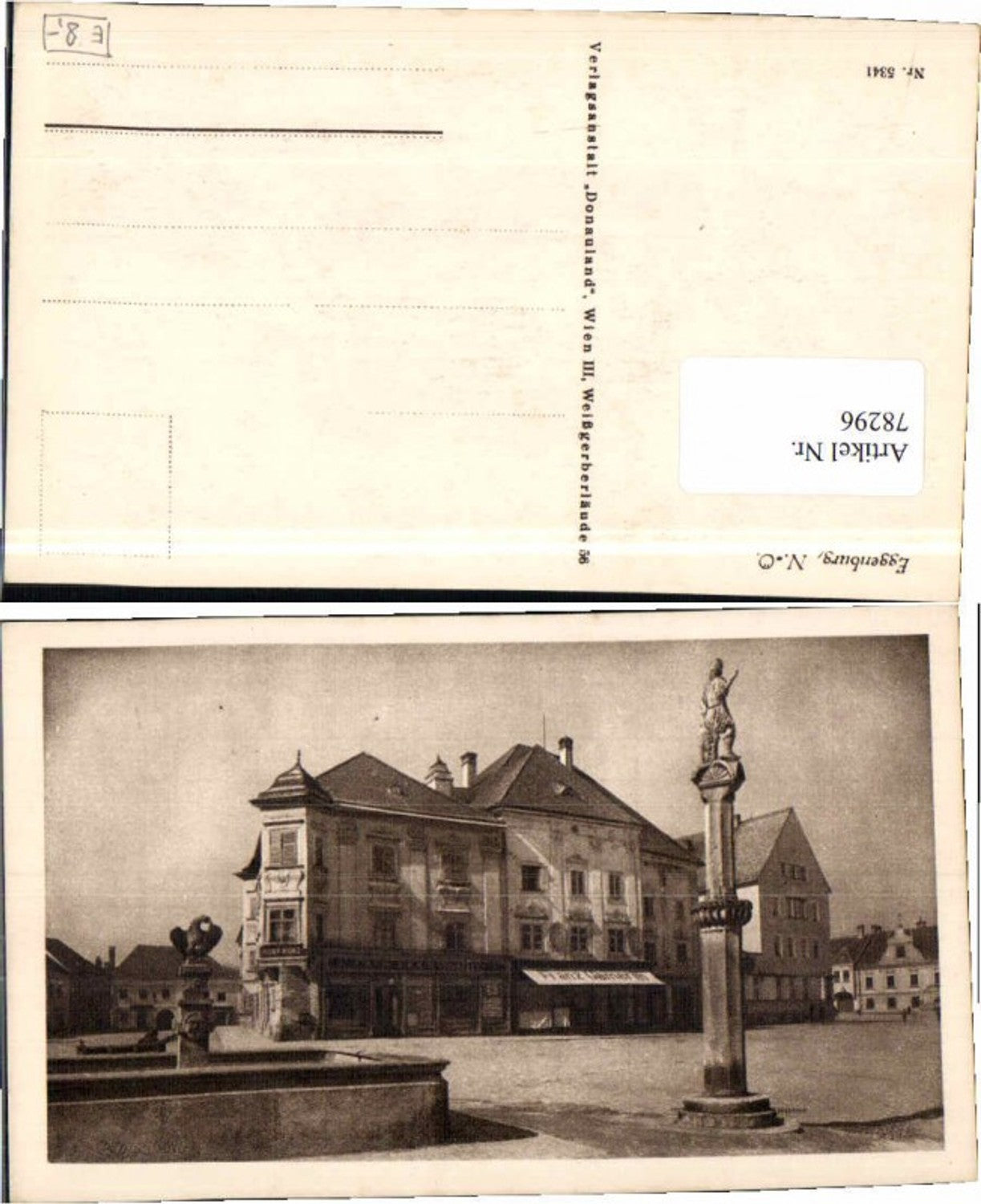 78296,Eggenburg Hauptplatz Brunnen 1930