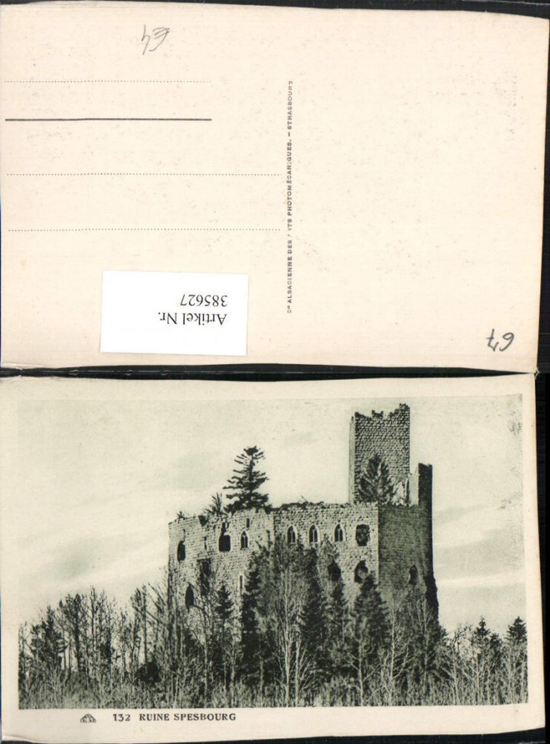 385627,Elsass Bas-Rhin Ruine Spesbourg Burg b. Andlau