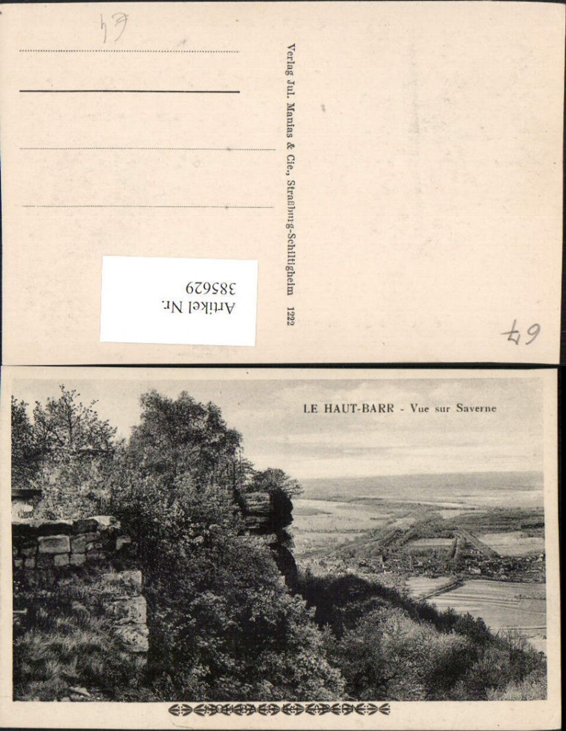 385629,Elsass Bas-Rhin Le Haut-Barr Hohbarr Vue sur Saverne
