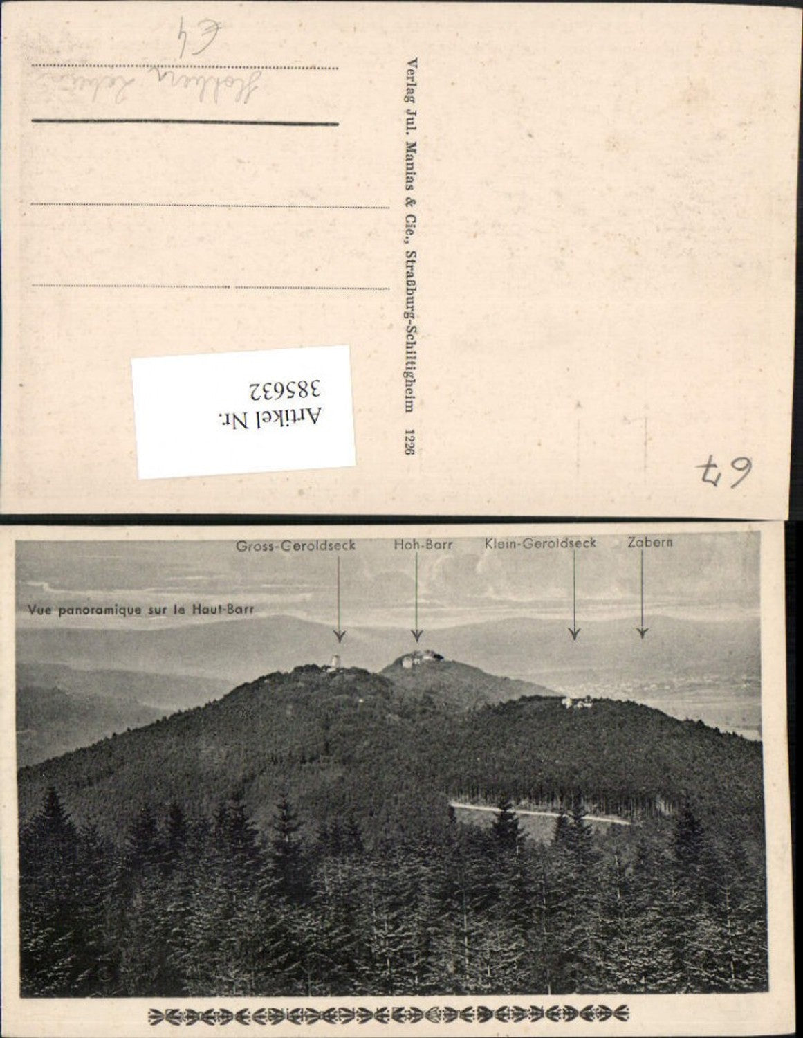 385632,Elsass Bas-Rhin Vue panoramique sur le Haut-Barr Burg Hohbarr b. Saverne