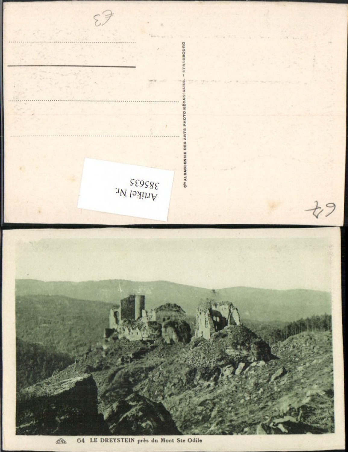 385635,Elsass Bas-Rhin Le Dreystein Chateau Dreistein pres du Mont Ste Odile
