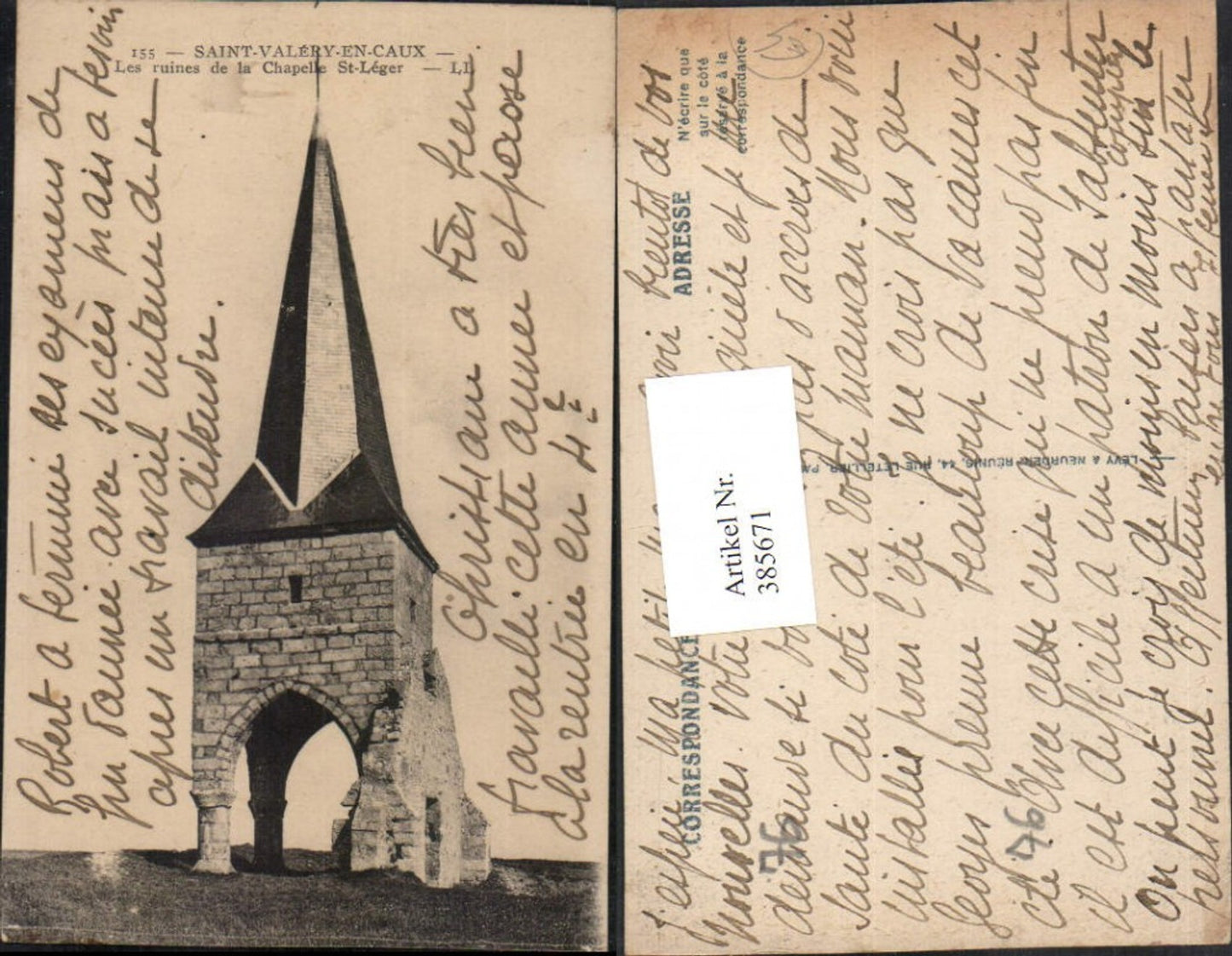 385671,Haute-Normandie Seine-Maritime Saint-Valery-en-Caux Les ruines de la Chapelle St-Leger