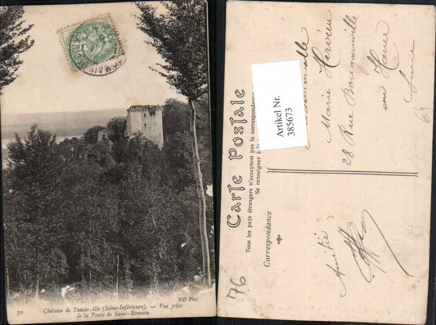 385673,Haute-Normandie Seine-Maritime Chateau de Tancarville Vue prize de la Route de Saint-Romain