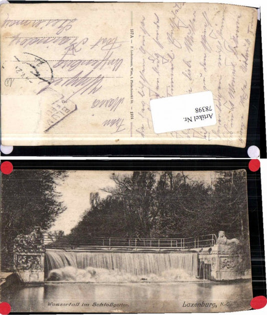 78398,Laxenburg Franzensburg Wasserfall 1924 Ledermann 157A