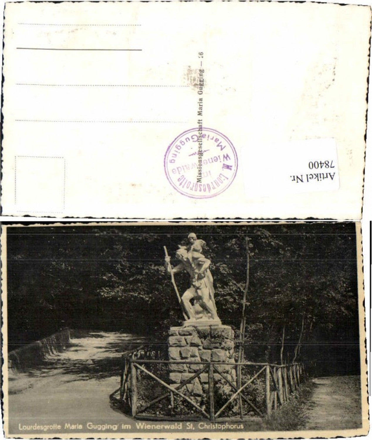 78400,Lourdesgrotte Wienerwald Maria Gugging 1940