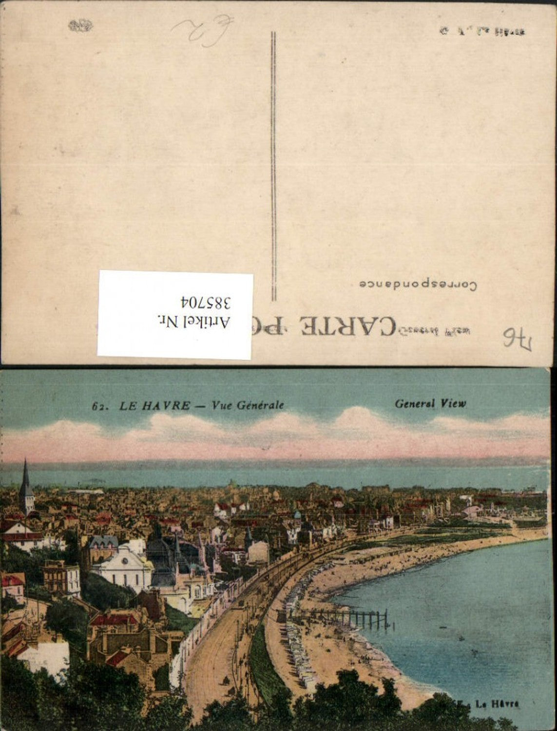 385704,Haute-Normandie Seine-Maritime Le Havre Vue Generale Totale Strand