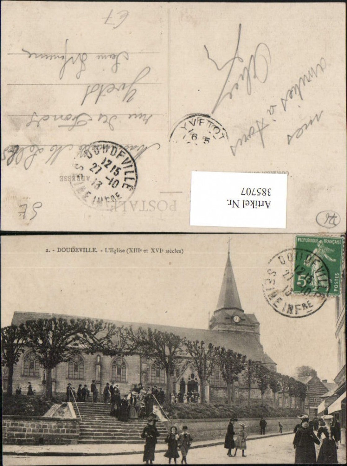 385707,Haute-Normandie Seine-Maritime Doudeville L'Eglise Kirche