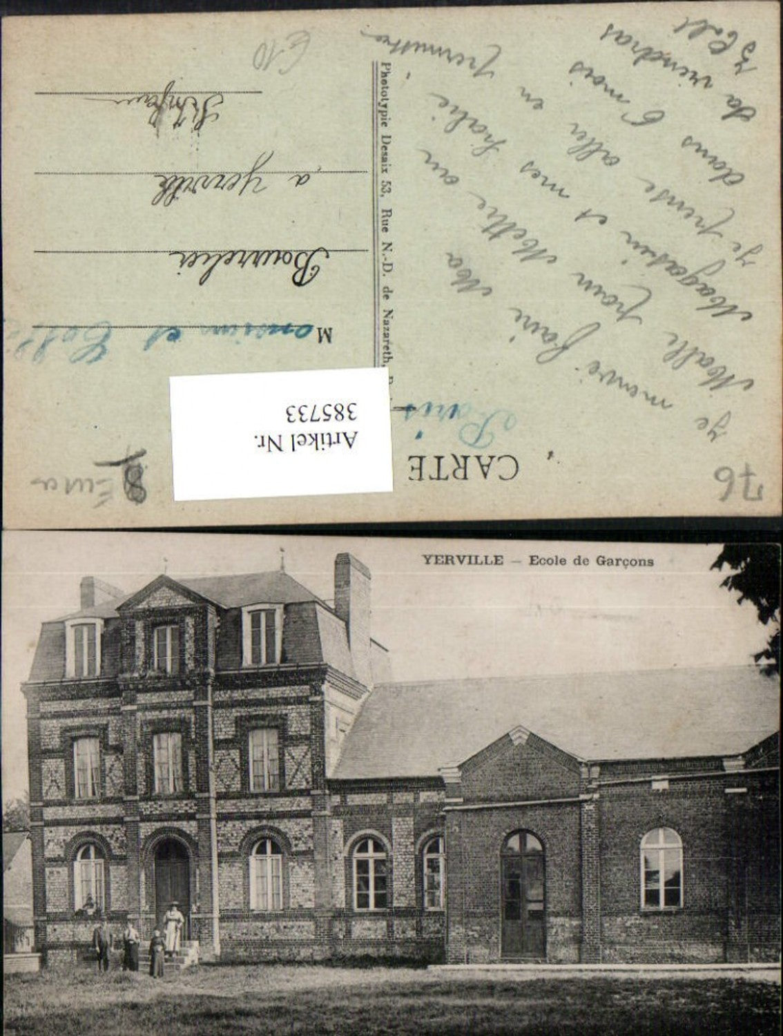 385733,Haute-Normandie Seine-Maritime Yerville Ecole de Garcons Knabenschule Schule