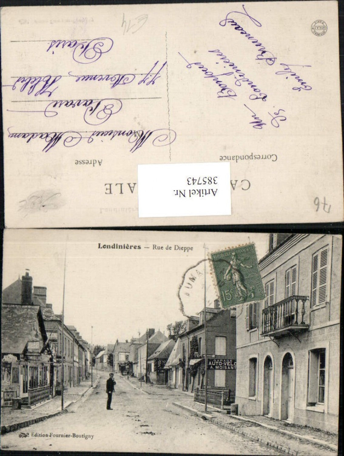 385743,Haute-Normandie Seine-Maritime Londinieres Rue de Dieppe Straßenansicht