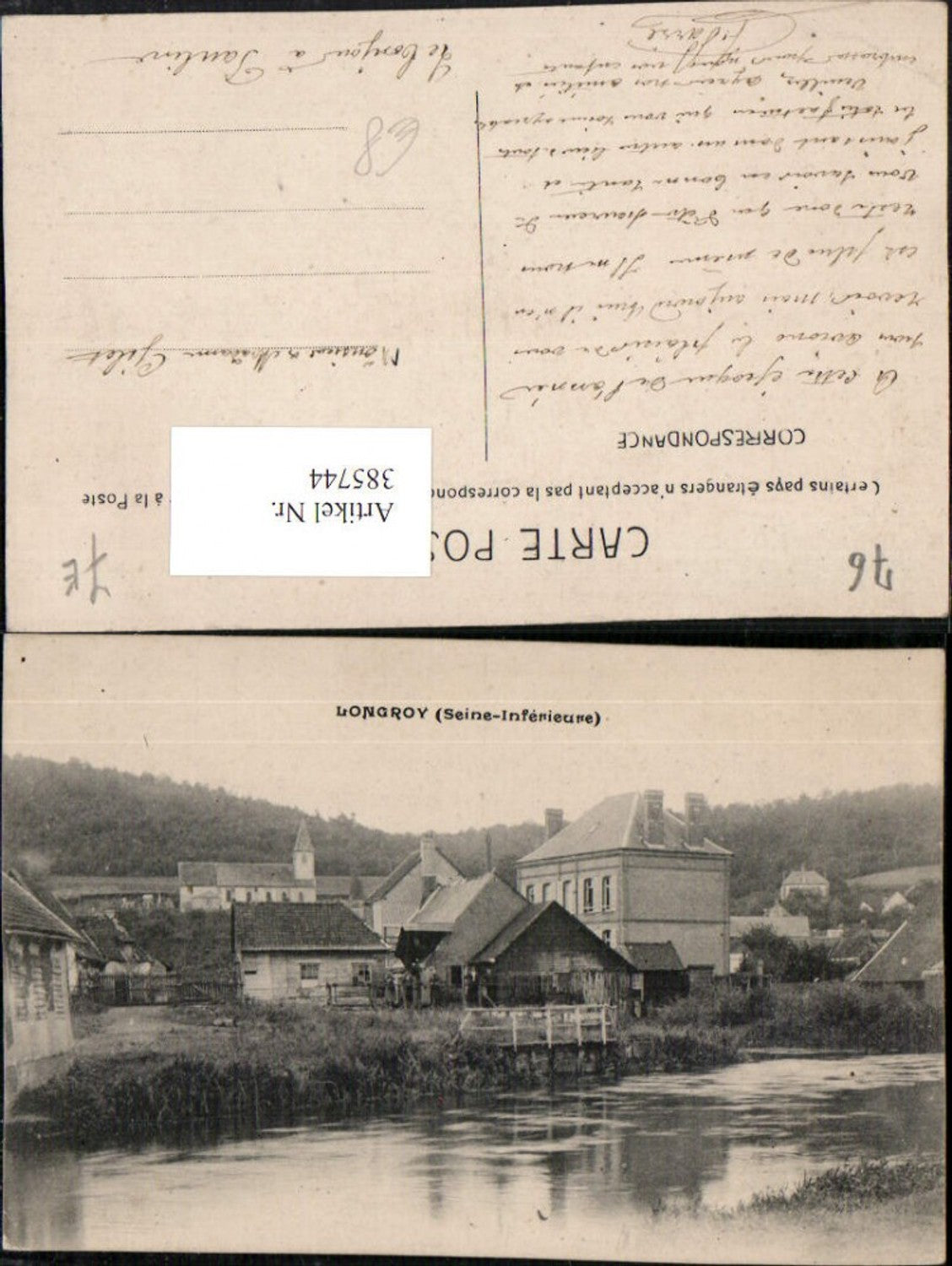385744,Haute-Normandie Seine-Maritime Longroy Teilansicht Kirche