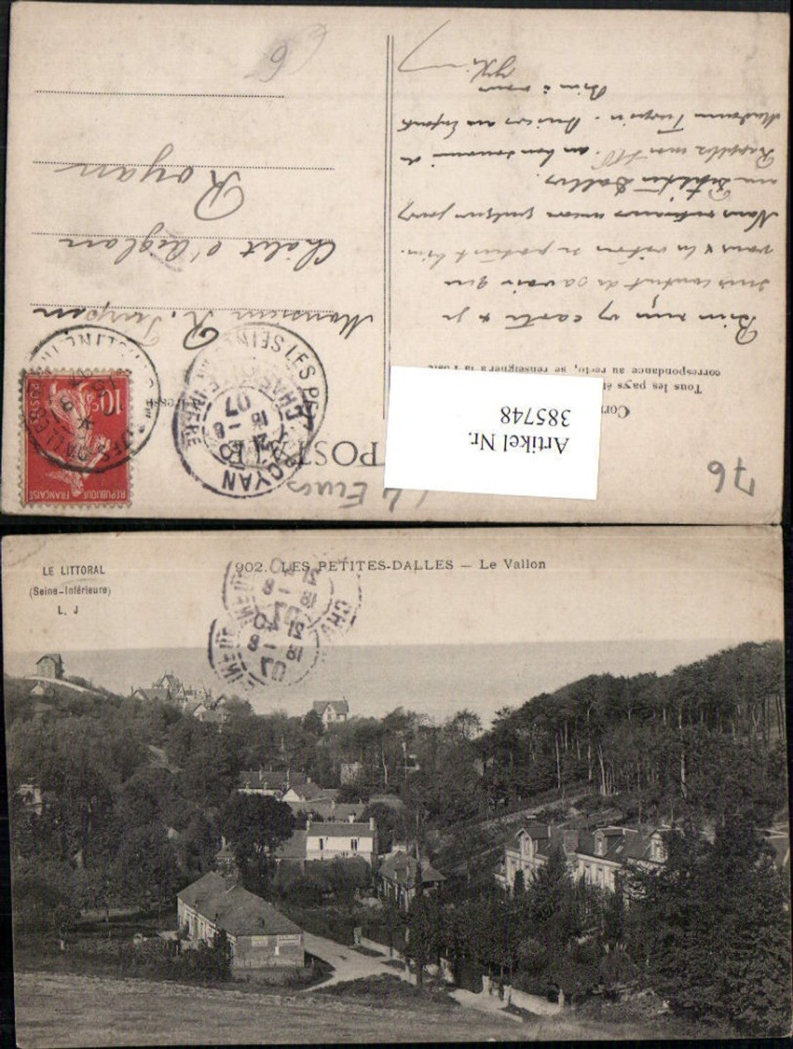 385748,Haute-Normandie Seine-Maritime Les Petites-Dalles Le Vallon Teilansicht