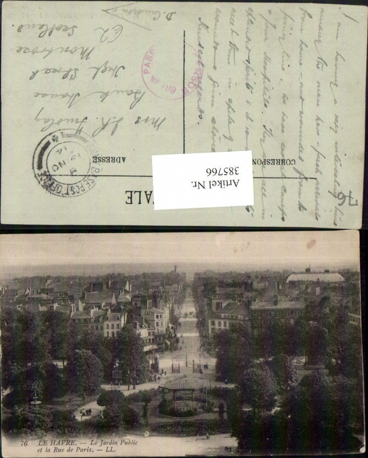 385766,Haute-Normandie Seine-Maritime Le Havre Le Jardin Public et la Rue de Paris Pavillon
