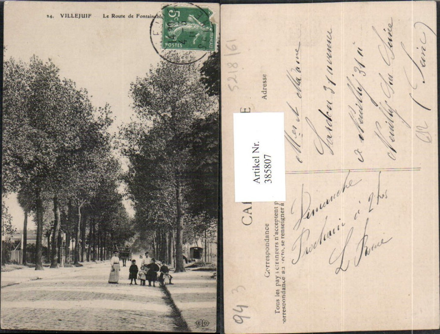 385807,Ile-de-France Val-de-Marne Villejuif Le Route de Fontainebleau Allee Straßenansicht