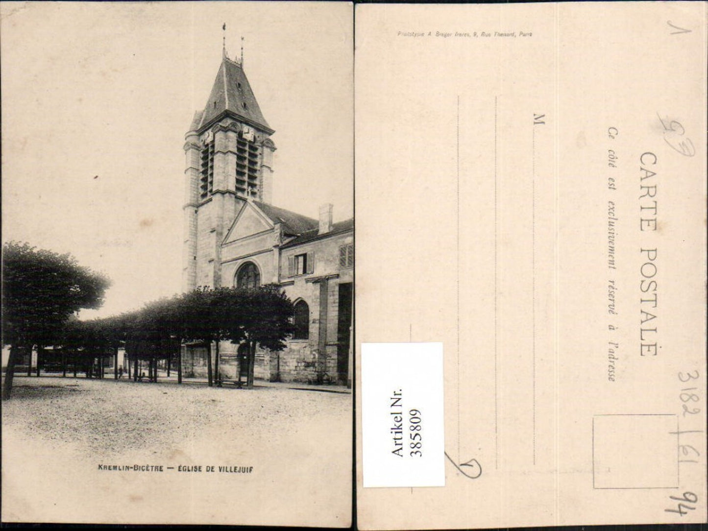 385809,Ile-de-France Val-de-Marne Kremlin-Bicetre Eglise de Villejuif Kirche