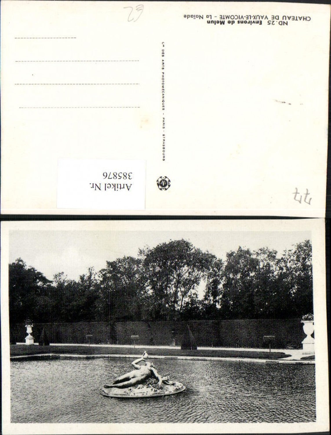 385876,Ile-de-France Seine-et-Marne Melun Chateau de Vaux-le-Vicomte La Naiade Brunnen Nixe