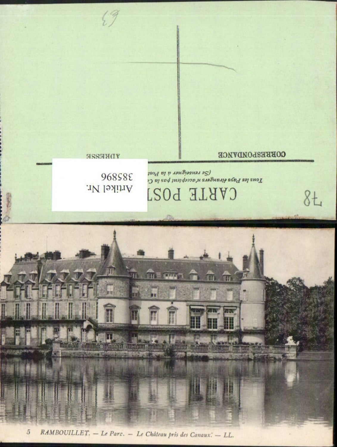 385896,Ile-de-France Yvelines Rambouillet Le Parc Le Chateau pris des Canaux Schloss