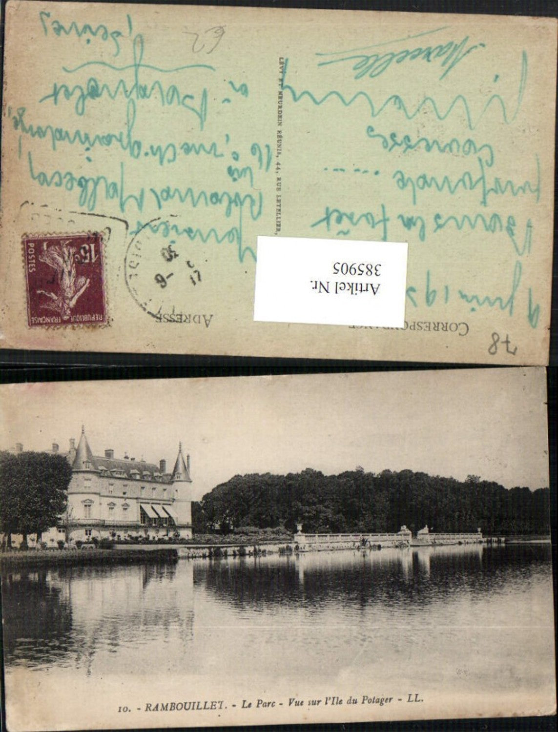 385905,Ile-de-France Yvelines Rambouillet Le Parc Vue sur l'Ile du Potager Schloss
