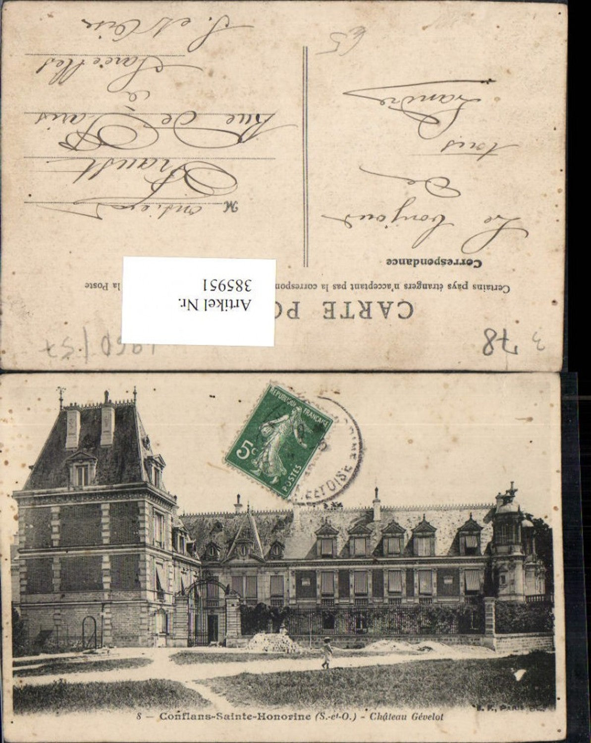 385951,Ile-de-France Yvelines Conflans-Sainte-Honorine Chateau Gevelot Schloss