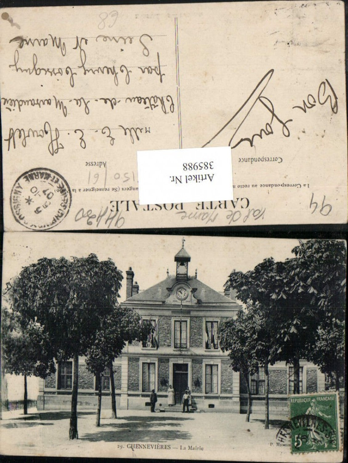 385988,Ile-de-France Val-de-Marne Chennevieres La Mairie Rathaus Stadthaus