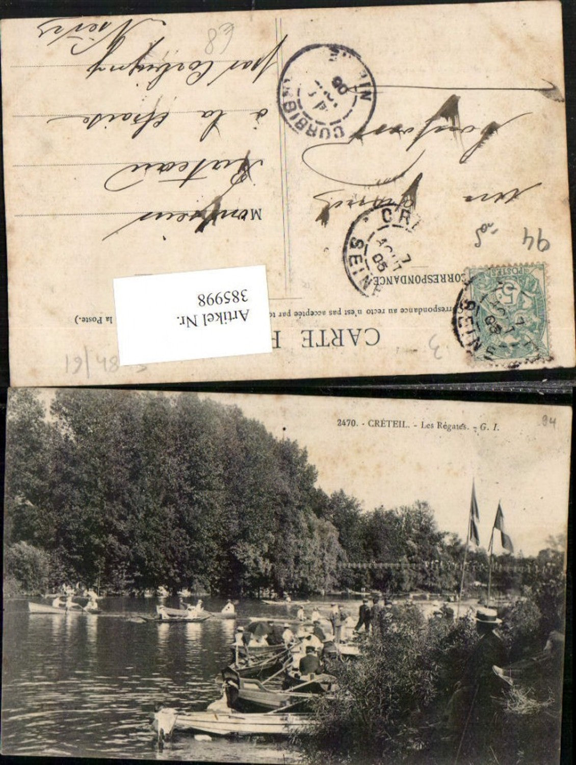 385998,Ile-de-France Val-de-Marne Creteil Les Regates Regatta Ruderboote Boote