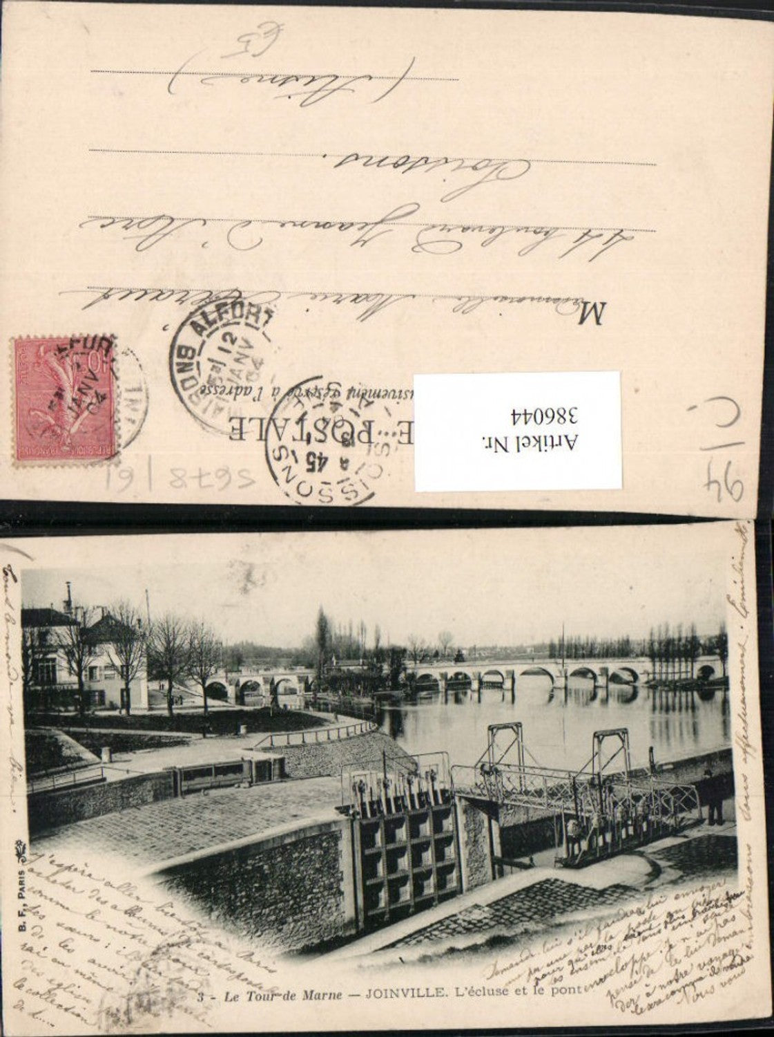 386044,Ile-de-France Val-de-Marne Joinville L'ecluse et le pont Brücke