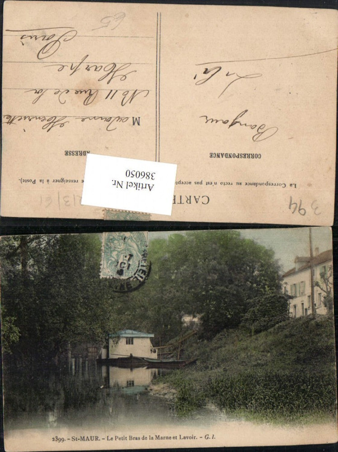 386050,Ile-de-France Val-de-Marne St-Maur Le Petit Bras de la Marne et Lavoir Partie