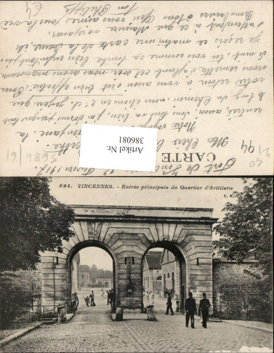 386081,Ile-de-France Val-de-Marne Vincennes Main entrance to the Artillery Barracks Quarter