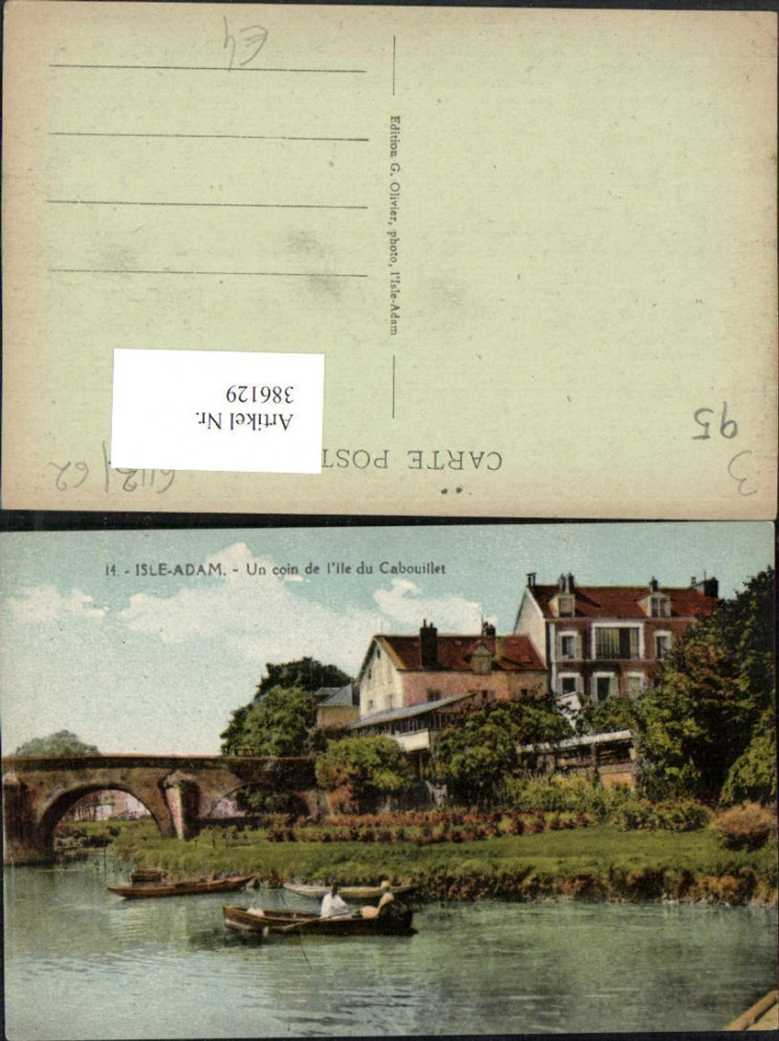 386129,Ile-de-France Val-Oise Isle-Adam Un coin de l'Ile du Cabouillet Fluss Brücke Boote